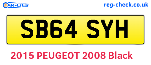 SB64SYH are the vehicle registration plates.
