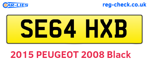 SE64HXB are the vehicle registration plates.