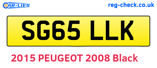 SG65LLK are the vehicle registration plates.