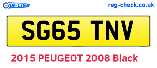 SG65TNV are the vehicle registration plates.