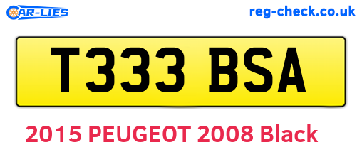 T333BSA are the vehicle registration plates.