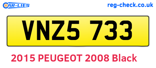 VNZ5733 are the vehicle registration plates.