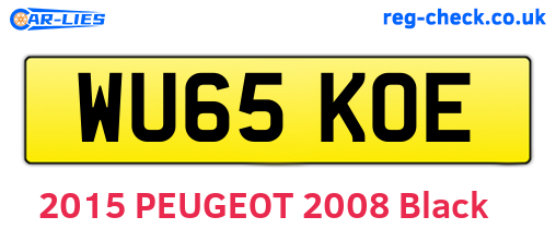 WU65KOE are the vehicle registration plates.