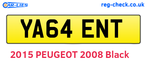YA64ENT are the vehicle registration plates.