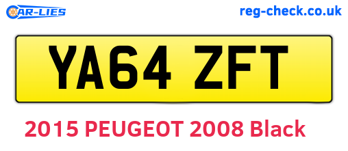 YA64ZFT are the vehicle registration plates.