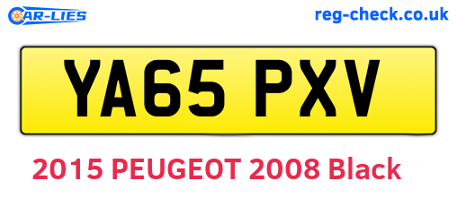 YA65PXV are the vehicle registration plates.