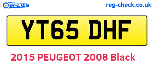 YT65DHF are the vehicle registration plates.