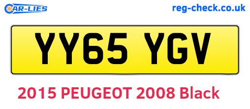 YY65YGV are the vehicle registration plates.