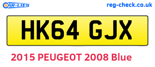 HK64GJX are the vehicle registration plates.