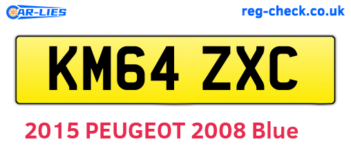 KM64ZXC are the vehicle registration plates.