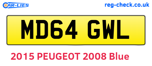 MD64GWL are the vehicle registration plates.