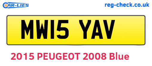 MW15YAV are the vehicle registration plates.