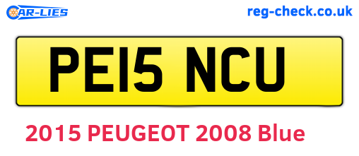 PE15NCU are the vehicle registration plates.