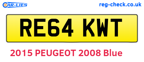 RE64KWT are the vehicle registration plates.