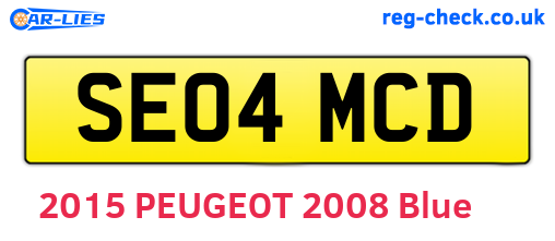 SE04MCD are the vehicle registration plates.