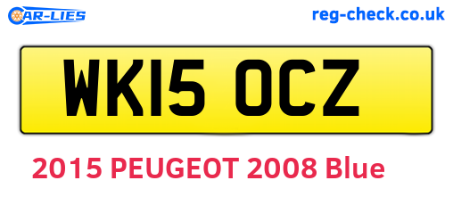 WK15OCZ are the vehicle registration plates.