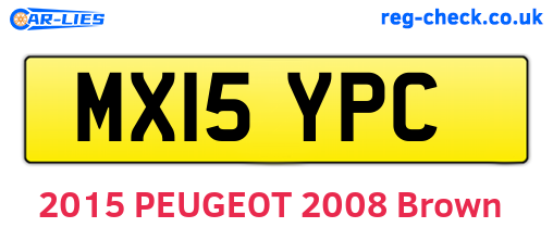 MX15YPC are the vehicle registration plates.