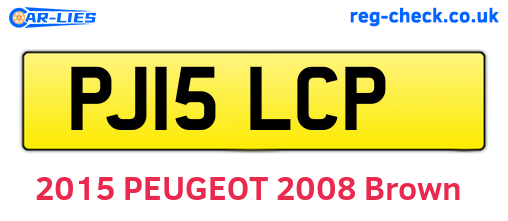 PJ15LCP are the vehicle registration plates.