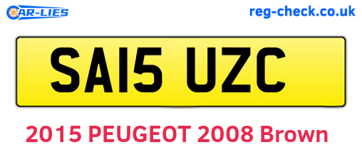 SA15UZC are the vehicle registration plates.
