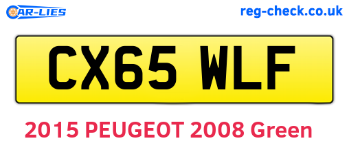 CX65WLF are the vehicle registration plates.