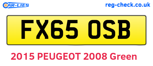 FX65OSB are the vehicle registration plates.