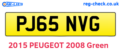 PJ65NVG are the vehicle registration plates.