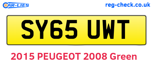 SY65UWT are the vehicle registration plates.