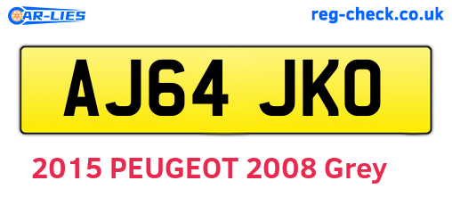 AJ64JKO are the vehicle registration plates.