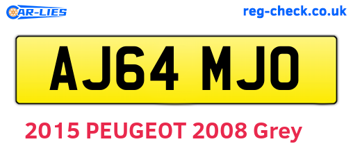 AJ64MJO are the vehicle registration plates.