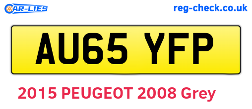 AU65YFP are the vehicle registration plates.