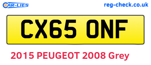 CX65ONF are the vehicle registration plates.