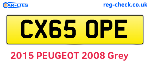 CX65OPE are the vehicle registration plates.
