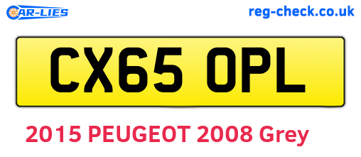 CX65OPL are the vehicle registration plates.