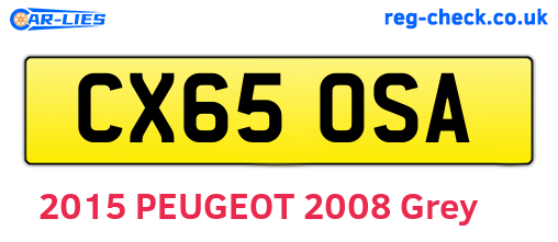 CX65OSA are the vehicle registration plates.
