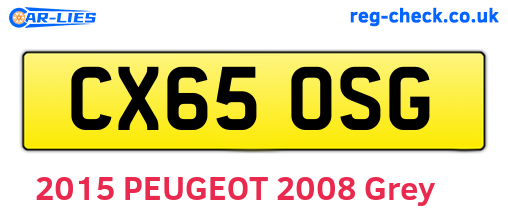 CX65OSG are the vehicle registration plates.