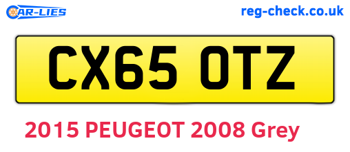 CX65OTZ are the vehicle registration plates.