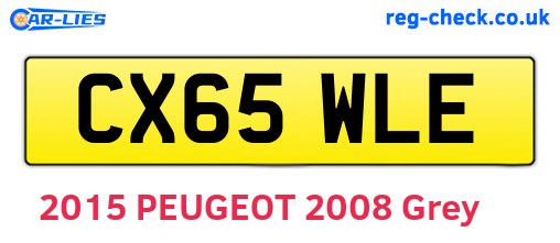 CX65WLE are the vehicle registration plates.