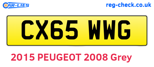 CX65WWG are the vehicle registration plates.