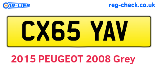 CX65YAV are the vehicle registration plates.