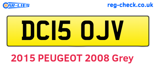 DC15OJV are the vehicle registration plates.