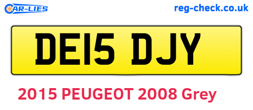 DE15DJY are the vehicle registration plates.