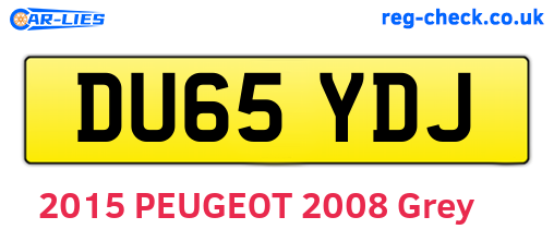 DU65YDJ are the vehicle registration plates.