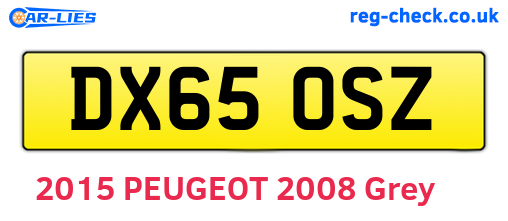 DX65OSZ are the vehicle registration plates.