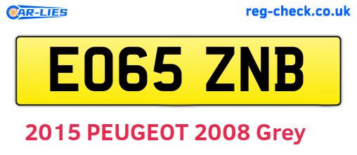 EO65ZNB are the vehicle registration plates.