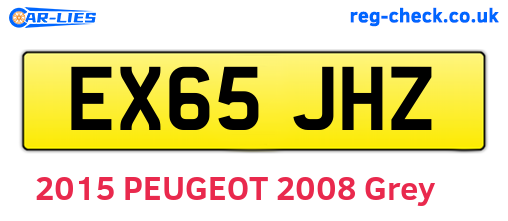 EX65JHZ are the vehicle registration plates.