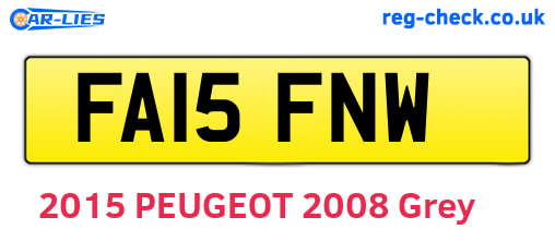 FA15FNW are the vehicle registration plates.