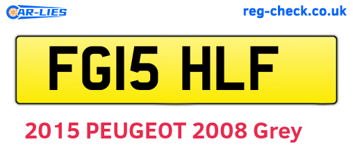FG15HLF are the vehicle registration plates.