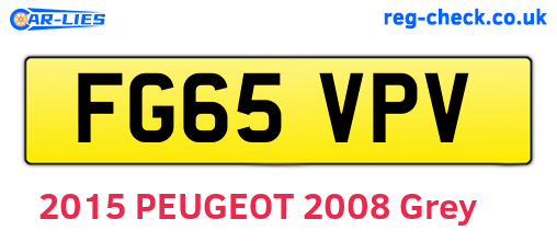FG65VPV are the vehicle registration plates.