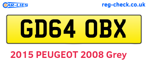 GD64OBX are the vehicle registration plates.