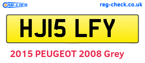 HJ15LFY are the vehicle registration plates.